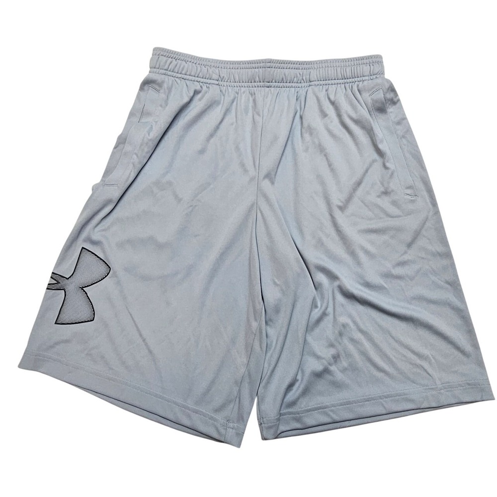 Under Armour Mens UA Tech Graphic Shorts Gray Loose Fit Athletic Size S P CH